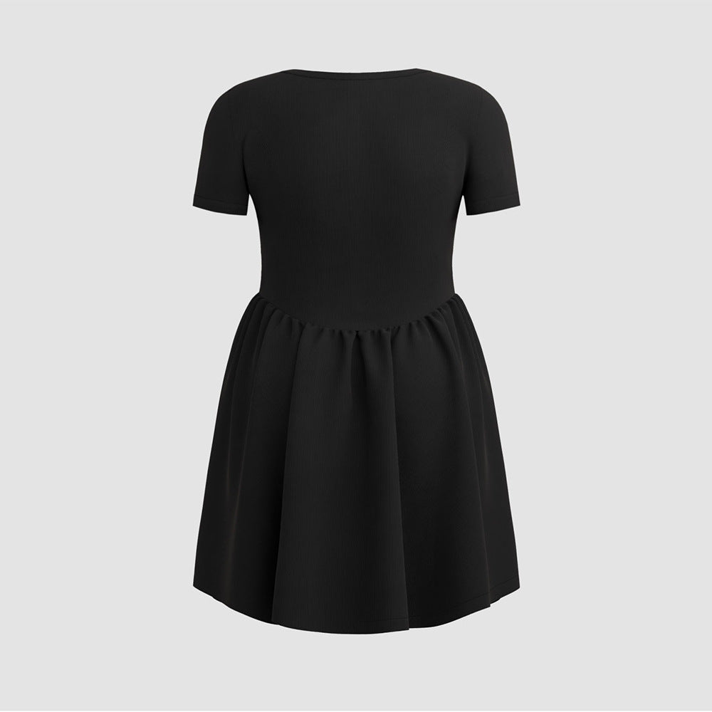 Damen elegantes A-Linien Kleid mit schwingendem Rock und modischem Schnitt R&B