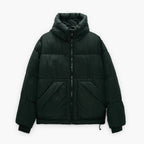 Herren gesteppte Winterjacke mit Kapuze und großzügigen Taschen Hedi-Mode