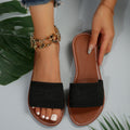Damen trendige Slide-Sandalen mit elastischem Obermaterial und komfortabler Sohle R&B