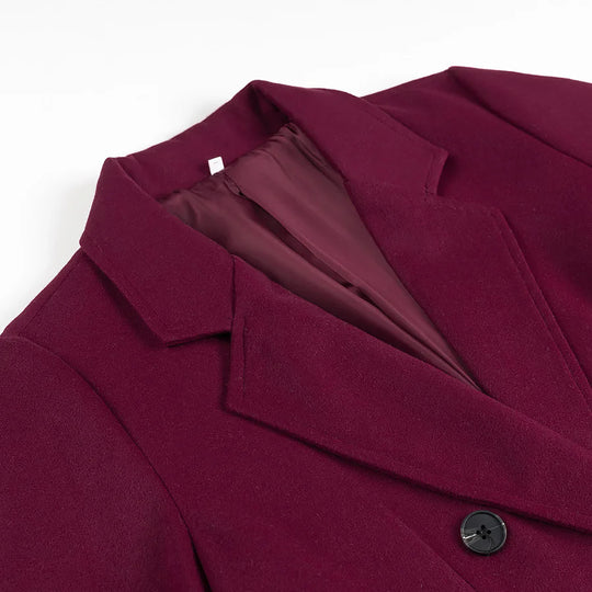 Damen eleganter langarm Mantel im Doppelreiher-Stil R&B