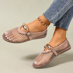 Damen luftige Schlüpfschuhe mit elegantem Netzdesign und modischer Schnalle R&B