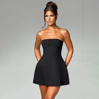 Damen schulterfreies Cocktailkleid mit elegantem Schnitt R&B