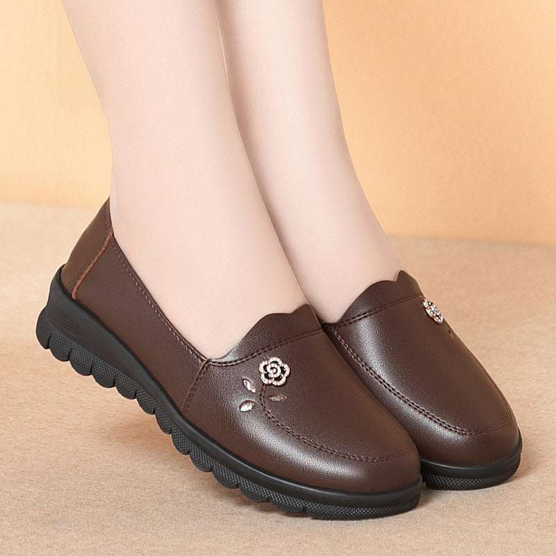 Damen Elegante Slipper mit floralem Schmuckdetail und rutschfester Sohle R&B