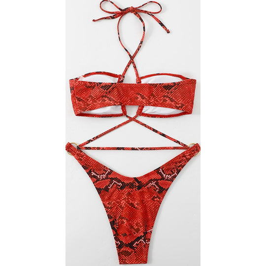 Damen Bikini-Set mit raffiniertem Wickel-Design und eleganten Cross-Trägern R&B