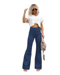 Damen Modische Hochbund-Flared-Jeans R&B