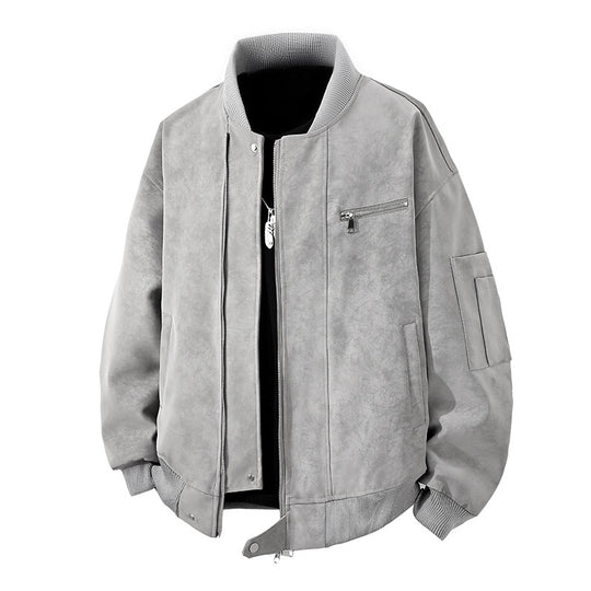 Herren Trendige Bomberjacke im Vintage-Look mit praktischem Reißverschluss und stylischen Details R&B