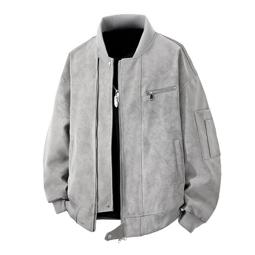 Herren Trendige Bomberjacke im Vintage-Look mit praktischem Reißverschluss und stylischen Details R&B