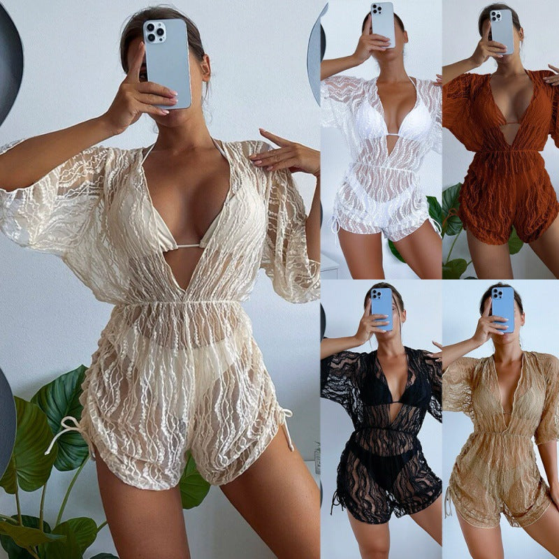 Damen Transparente Strandoveralls R&B