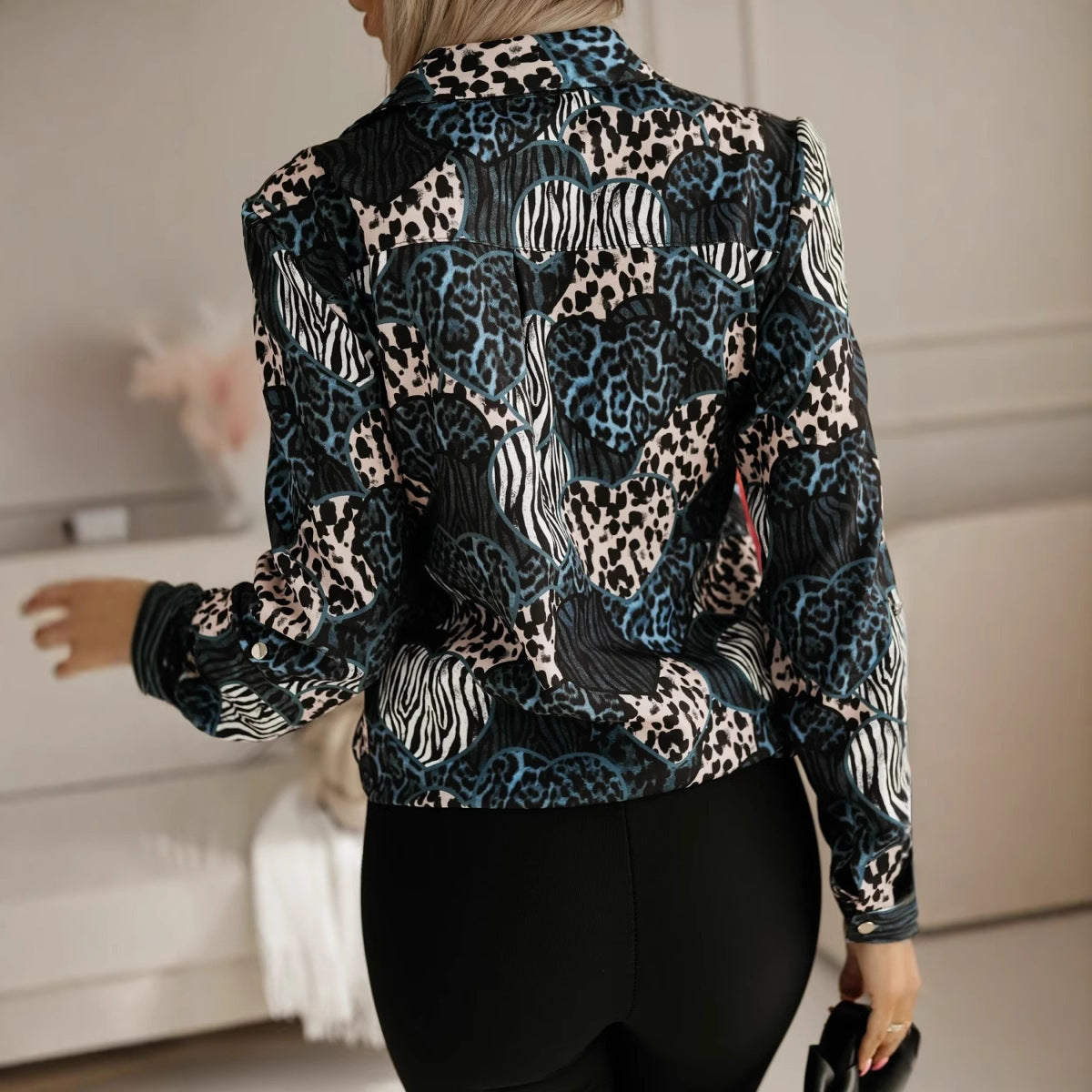 Damen Hemdbluse im Schlangen-Druck mit eleganter Passform R&B