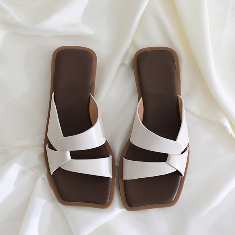 Damen elegante Zehentrenner-Sandalen mit geflochtenem Riemendesign und komfortablem Fußbett R&B