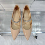 Damen elegante spitze Pumps mit funkelndem Riemen R&B