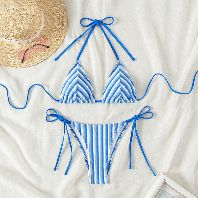 Damen Triangel-Bikini mit verstellbaren Schnürdetails R&B