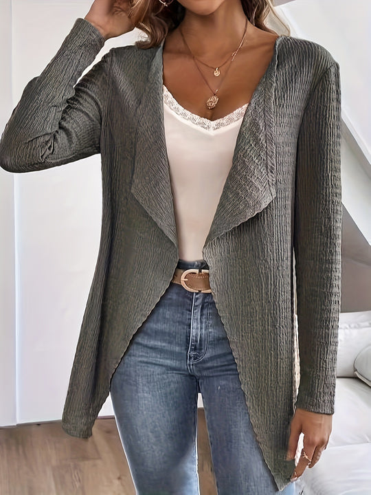 Damen eleganter Cardigan mit asymmetrischem Schnitt und strukturierter Oberfläche R&B