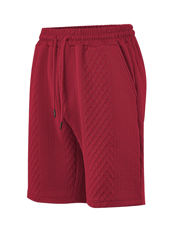 Herren nan strukturierte Lounge-Shorts mit Elastikbund Tunnelzug und seitlichen Eingrifftaschen R&B