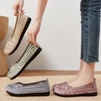 Damen Elegante und atmungsaktive Ballerinas mit floralen Stickereien R&B
