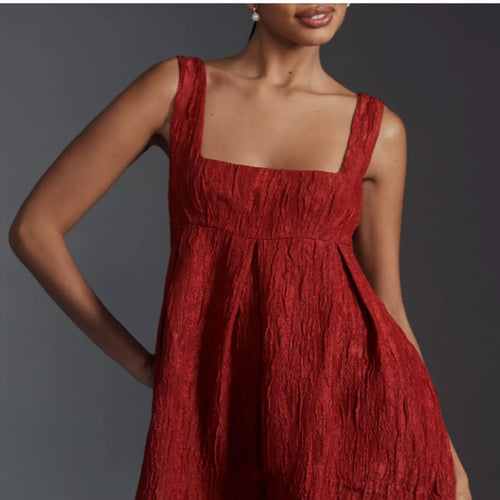Damen Sommerkleid mit quadratischem Ausschnitt und voluminösem Schnitt R&B