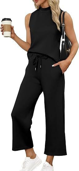 Damen Jumpsuit mit hochgeschlossenem Design und weitem Bein R&B