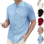Herren nan leichtes Knitterstruktur-Überhemd mit umgeschlagenen Ärmeln entspannter Overshirt-Silhouette R&B