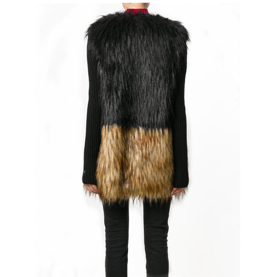 Damen Luxuriöse Kunstpelzjacke mit natürlichem Farbverlauf R&B