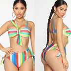 Damen Bikini-Set mit Hochgeschnittenem Design und Verspieltem Schleifenverschluss R&B