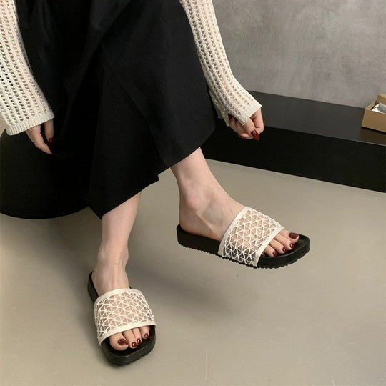 Damen modische Sandalen mit atmungsaktivem Netzdesign und rutschfester Sohle R&B