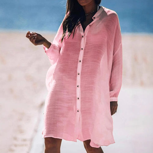 Damen Leichtes und luftiges Hemdkleid mit Knopfdetails R&B