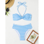 Damen Bandeau-Bikini mit verstellbarem Knoten und elastischem Material R&B