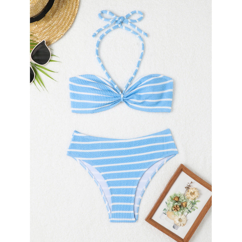 Damen Bandeau-Bikini mit verstellbarem Knoten und elastischem Material R&B