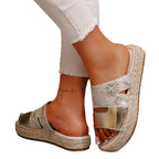Damen Espadrilles mit dekorativen Riemen und flexibler Sohle R&B