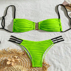 Damen Bandeau-Bikini mit raffiniertem Rüschendesign