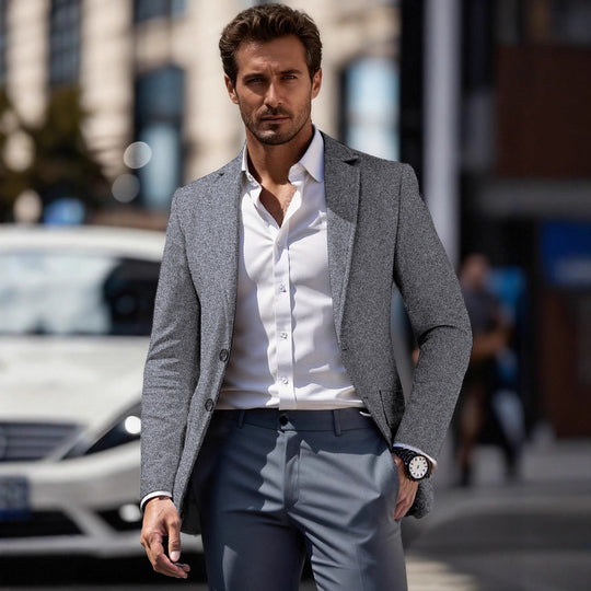 Herren eleganter Business-Anzugblazer mit schmaler Passform R&B