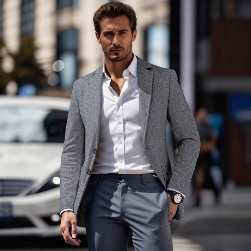 Herren eleganter Business-Anzugblazer mit schmaler Passform R&B