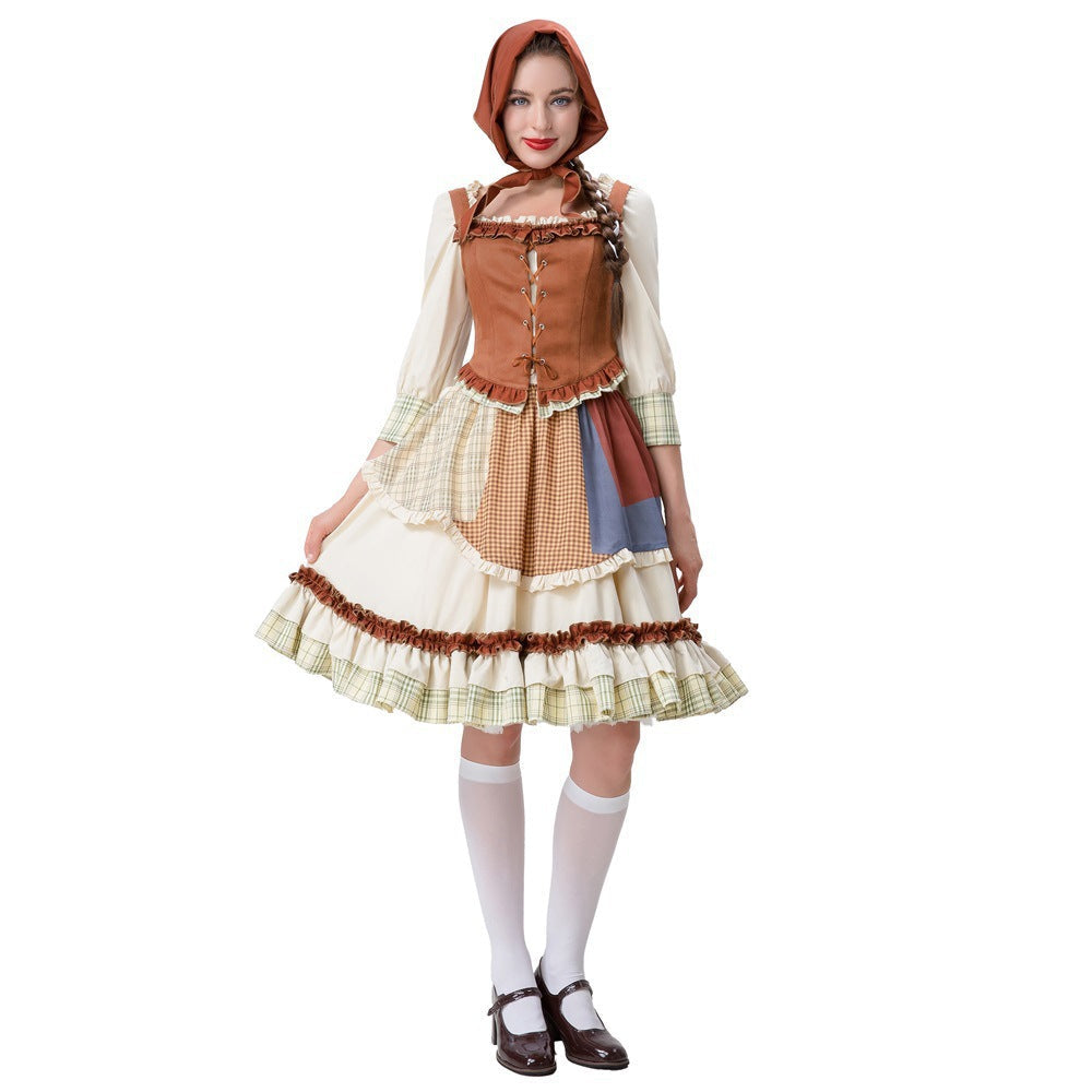 Damen historisches Trachtenkleid mit detailverliR&Bt gestaltetem Oberteil und voluminösem Rock R&B