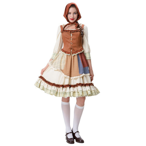 Damen historisches Trachtenkleid mit detailverliebt gestaltetem Oberteil und voluminösem Rock R&B