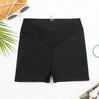 Damen Hochgeschnittene Bikinishorts mit elegantem Kreuzdesign R&B