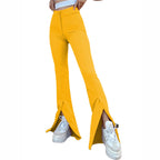 Damen Flared Leggings mit seitlichem Schlitz R&B