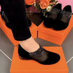 Damen elegante Slipper mit floralem Strassdesign und super bequemer Sohle R&B