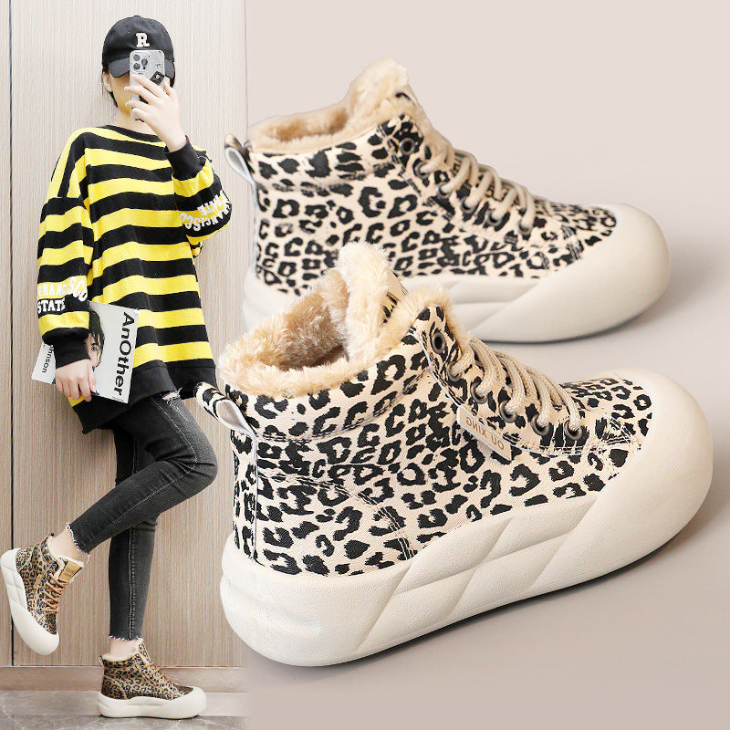 Damen modische High-Top Sneakers mit kuscheligem Innenfutter R&B