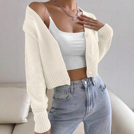Damen Kurzstrickjacke mit feinem Rippstrickdesign R&B