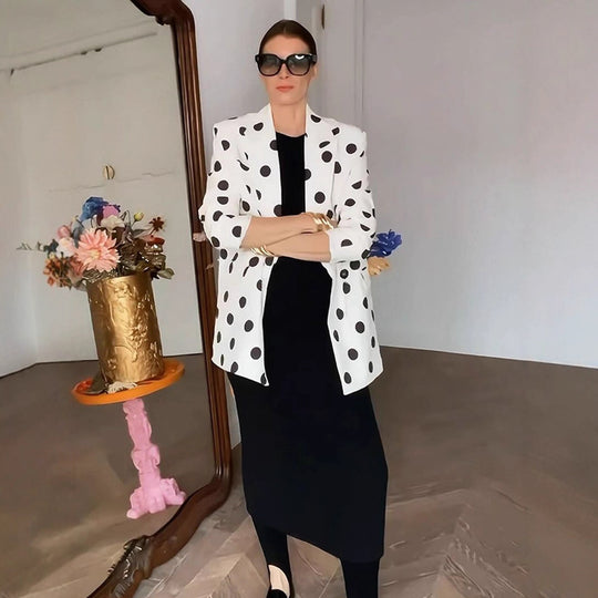 Damen modischer Blazer mit Punkten R&B