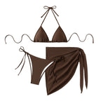 Damen Bikini-Set mit verstellbaren Trägern und elegantem knotendem Unterteil R&B