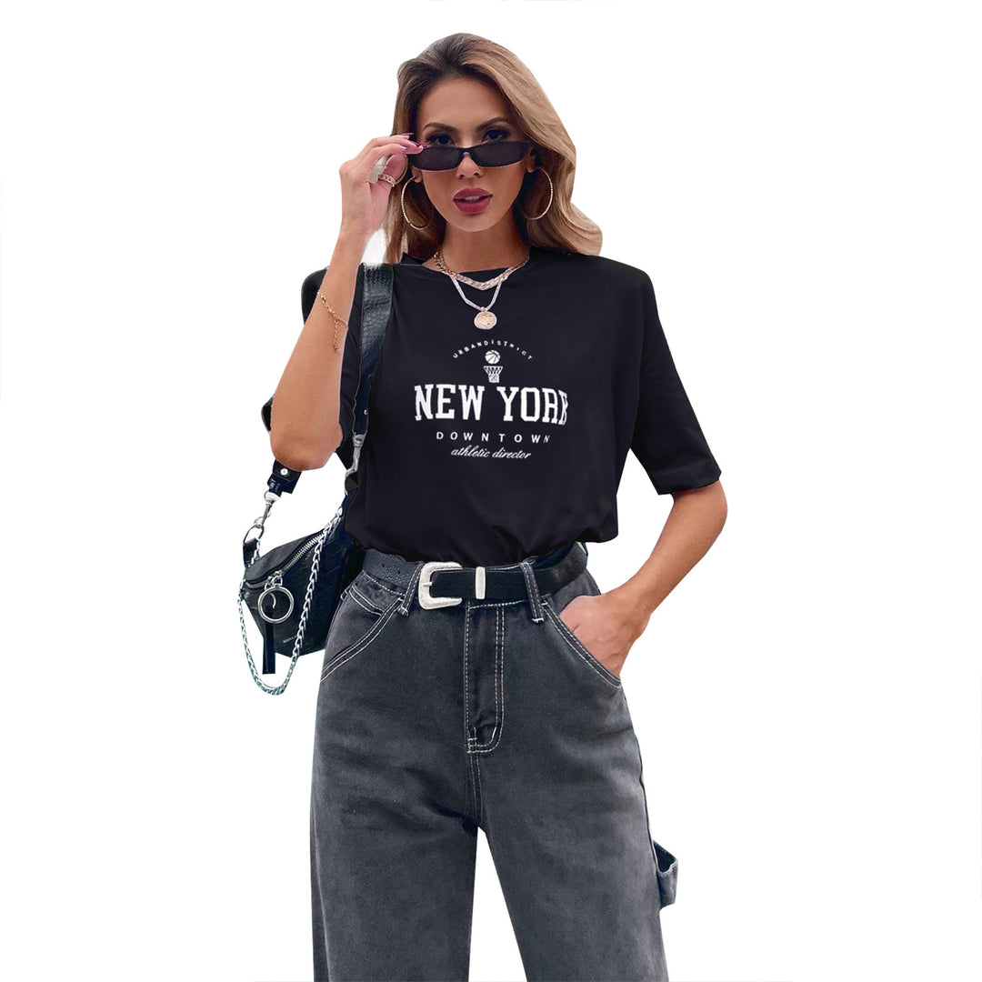 Damen T-Shirt mit modischem New York Druck und lässigem Schnitt R&B