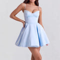 Damen Skaterkleid mit zarten Spaghettiträgern und elegantem Taillenkorsett R&B
