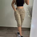 Damen Cargo-Shorts mit praktischem Taschen-Design und elastischem Bund