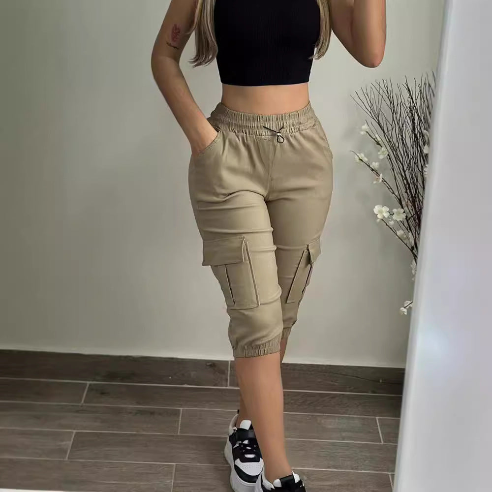 Damen Cargo-Shorts mit praktischem Taschen-Design und elastischem Bund