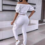 Damen Crop-Top mit Cut-Outs und aufgesetzten Taschen R&B