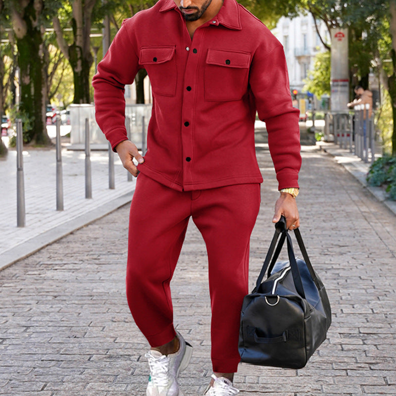 Herren Modischer Freizeitanzug mit stilvollen Brusttaschen und praktischen Details R&B