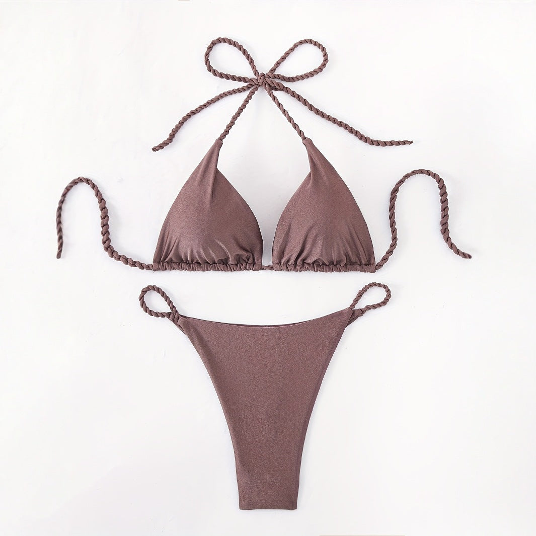 Damen Triangel-Bikini mit geflochtenen Trägern R&B