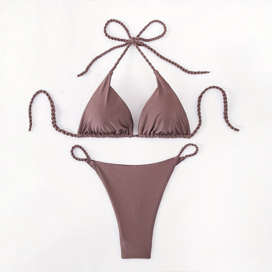 Damen Triangel-Bikini mit geflochtenen Trägern R&B