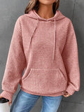Damen lässiger Hoodie mit strukturierter Oberfläche und praktischer Kängurutasche R&B